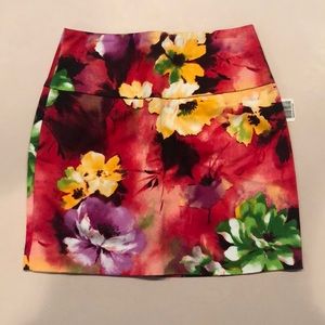 NWT forever 21 floral pink and orange skirt small